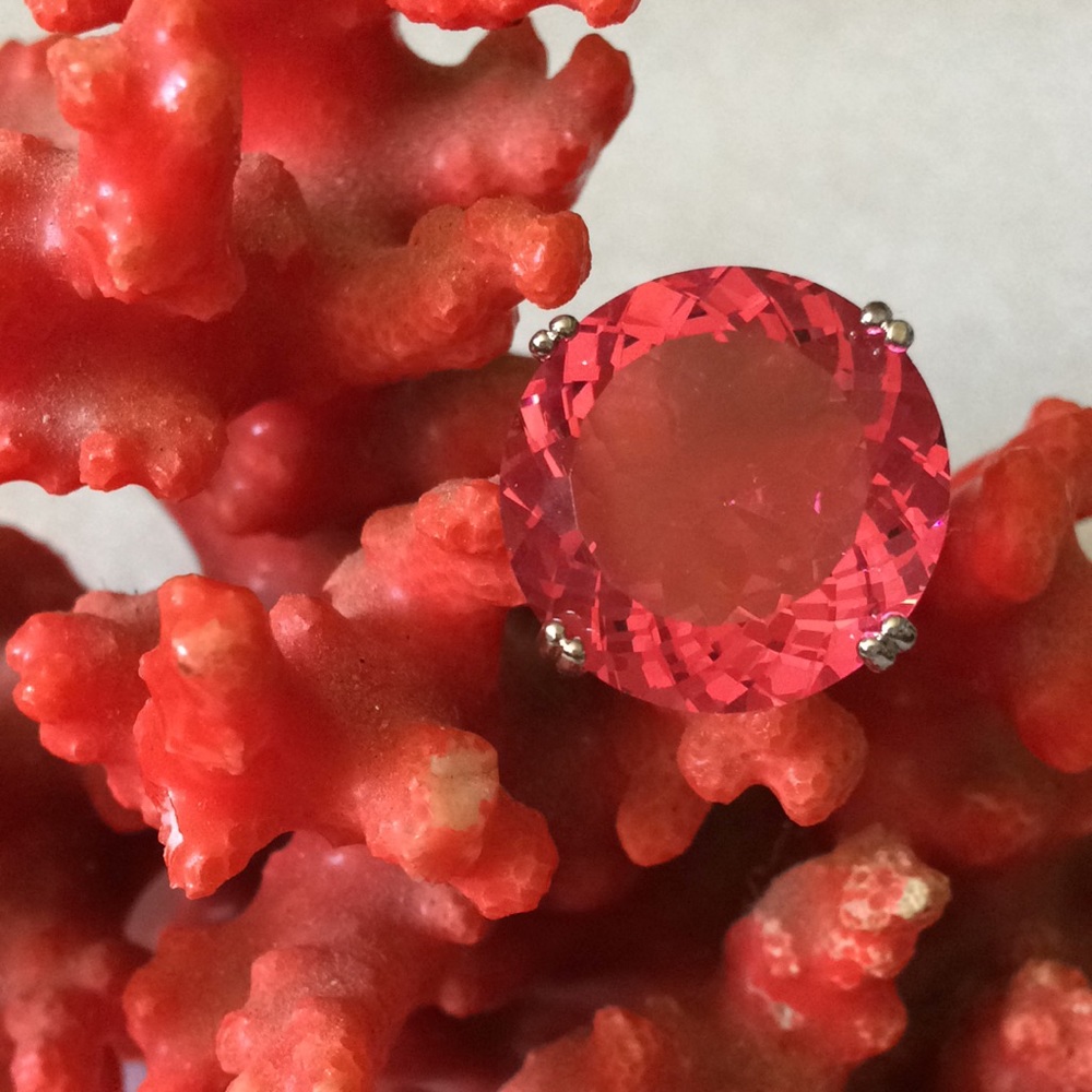Art Deco 925 pink morganite ring